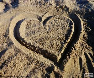 пазл Сердце на пляже